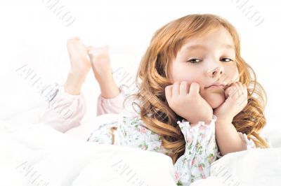 Closeup portrait of adorable little girl 