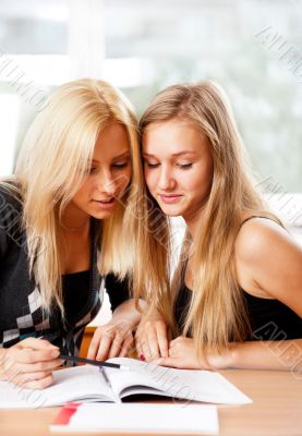 Portrait of a young group of students paying attention in class.