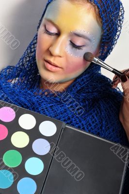 Closeup portrait of young beautiful woman