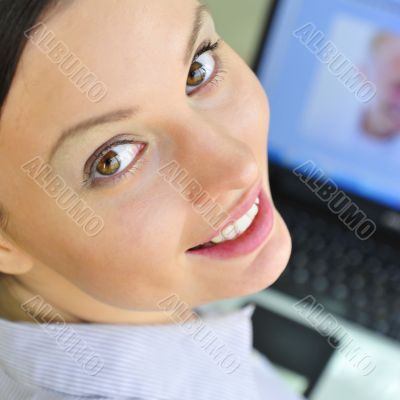 Portrait of a beautiful young businesswoman looking at the camer
