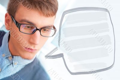 A university college student or casual good looking man wearing 