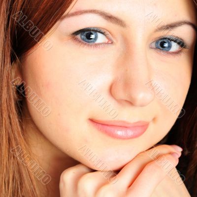 Closeup portrait of young pretty glamorous girl 