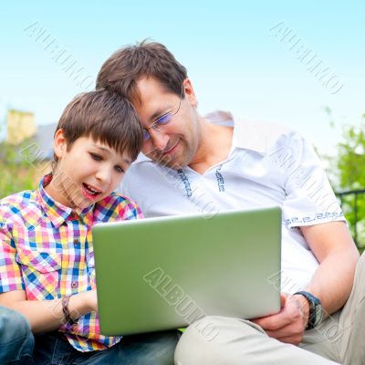 Closeup portrait of happy family
