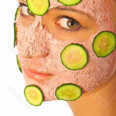 Skincare woman with beauty mask