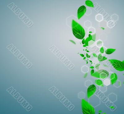 Spring leafs abstract background with place for your text. Ecolo