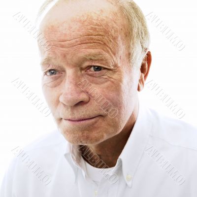 Handsome senior man . Isolated over white background