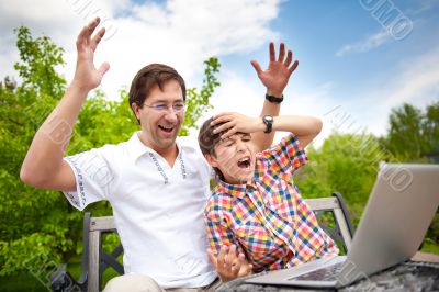 Closeup portrait of happy family