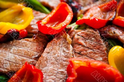 BBQ Meat with Vegetables and Greens BBQ Meat with Vegetables and Greens