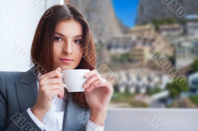 Portrait of beautiful young business woman wearing formal clothe