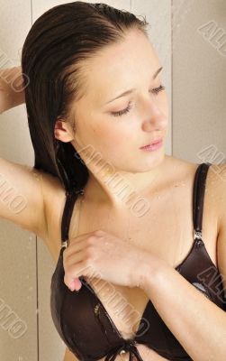 Beautiful young woman take shower Beautiful young woman take shower