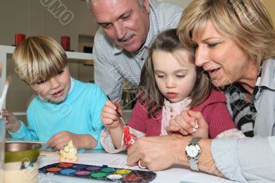 Grandparents spending time with grandchildren