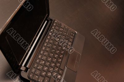 Closeup photo of a thin laptop