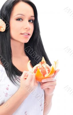 Close-up portrait of sexy caucasian young woman 