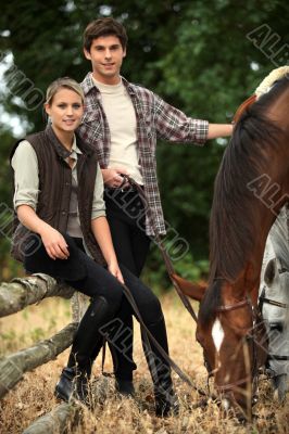 Young people and horses Young people and horses