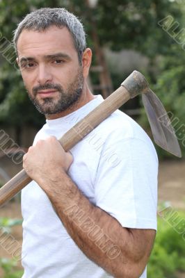 A middle aged gardener. A middle aged gardener.