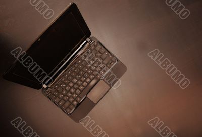 Closeup photo of a thin laptop