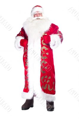 A traditional Christmas Santa Clause, full body isolated.