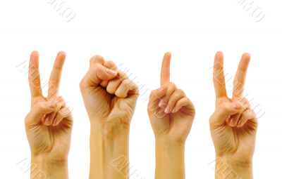 hands forming 2012 isolated on a white background hands forming 2012 isolated on a white background
