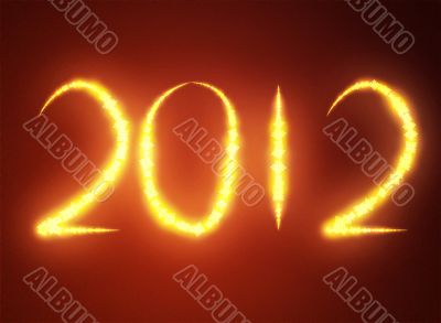 Date New Year 2012 on dark red background Date New Year 2012 on dark red background