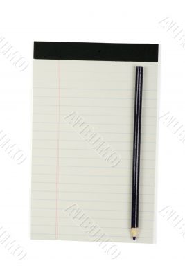Notebook with pencil isolated on white Notebook with pencil isolated on white
