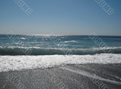 The Black Sea shoreline. The Abkhazia travel