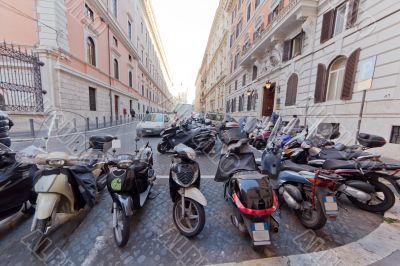Motorbikes on the strees of Rome
