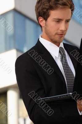 young executive working young executive working