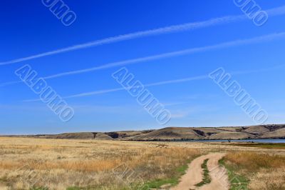 Summer landscape with mountains and ravine Summer landscape with mountains and ravine