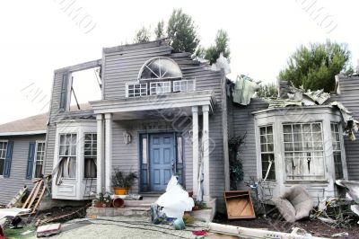 House damaged by disaster