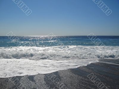 The Black Sea shoreline. The Abkhazia travel