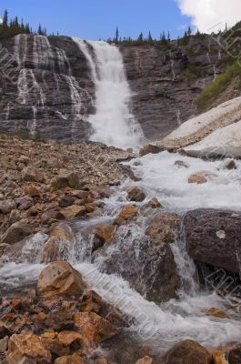 waterfall in the mountains