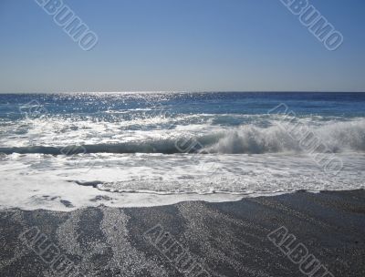 The Black Sea shoreline. The Abkhazia travel