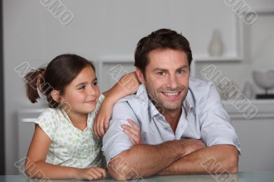 Father and young daughter