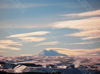 Elbrus mountain highest peak of Europe. Panorama