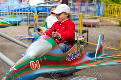 Driving on an attraction in park