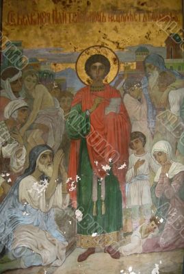 New Aphon monastery. Abkhazia. Saint Panteleimon icon New Aphon monastery. Abkhazia. Saint Panteleimon icon