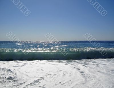 The Black Sea shoreline. The Abkhazia travel