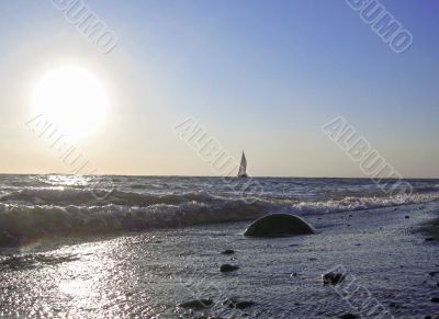 Lonely sail drifting under the big sun Lonely sail drifting under the big sun