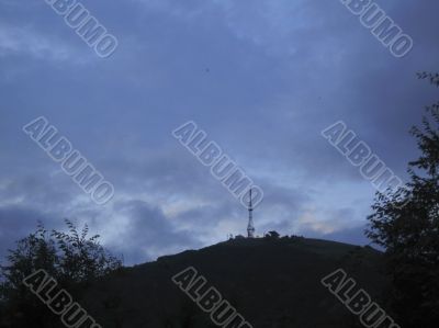 Mashuck mountain and autumn landscape. Pyatigorsk panorama