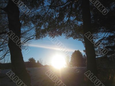 Sunrise in the winter forest. Caucaus nature Sunrise in the winter forest. Caucaus nature