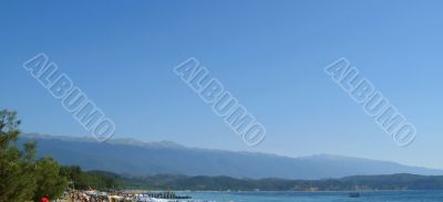 The Black Sea shoreline. The Abkhazia travel