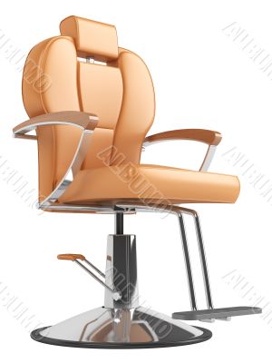 Orange hairdressing salon chair