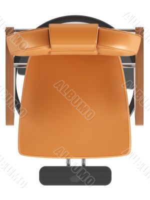 Orange hairdressing salon chair