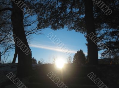 Sunrise in the winter forest. Caucaus nature Sunrise in the winter forest. Caucaus nature