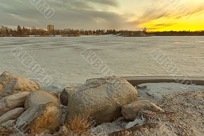 Wascana lake freezing