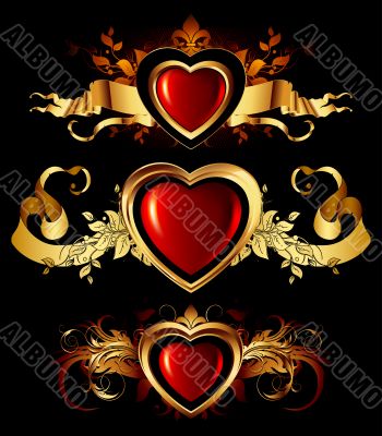 heart forms with ornate elements