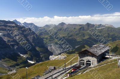 railway station in the Swiss mountains railway station in the Swiss mountains