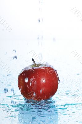 apple in water