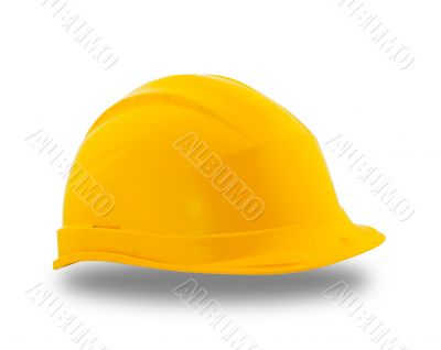 Yellow protective construction helmet 