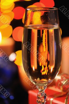 Wineglass with a champagne